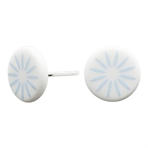 Ohrringe aus weißem Porzellan mit blauem Stern - 399 006